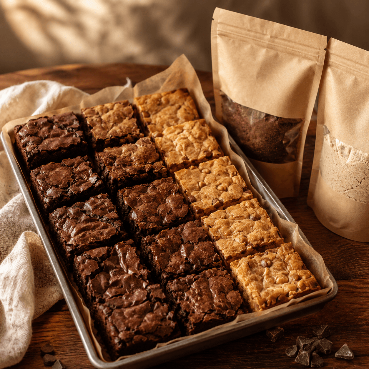 Brownie & Blondie Duo Kit — Two tray-bake flavours in one box for sharing.