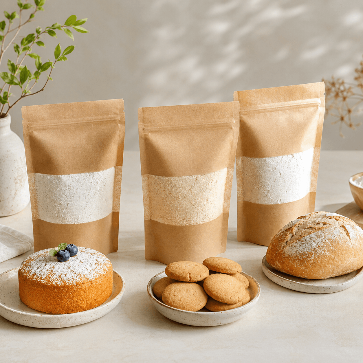 Gluten-Free Bakes Trio — Three separately packed gluten-free pre-mixes: cake, biscuit, bread.